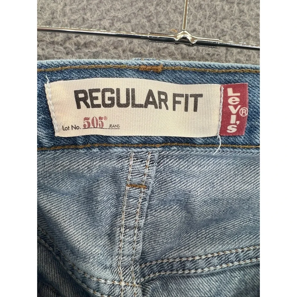 Levis 505 Jeans Mens 38X30 (36x29 Actual) Blue‎ Regular Fit Straight Leg